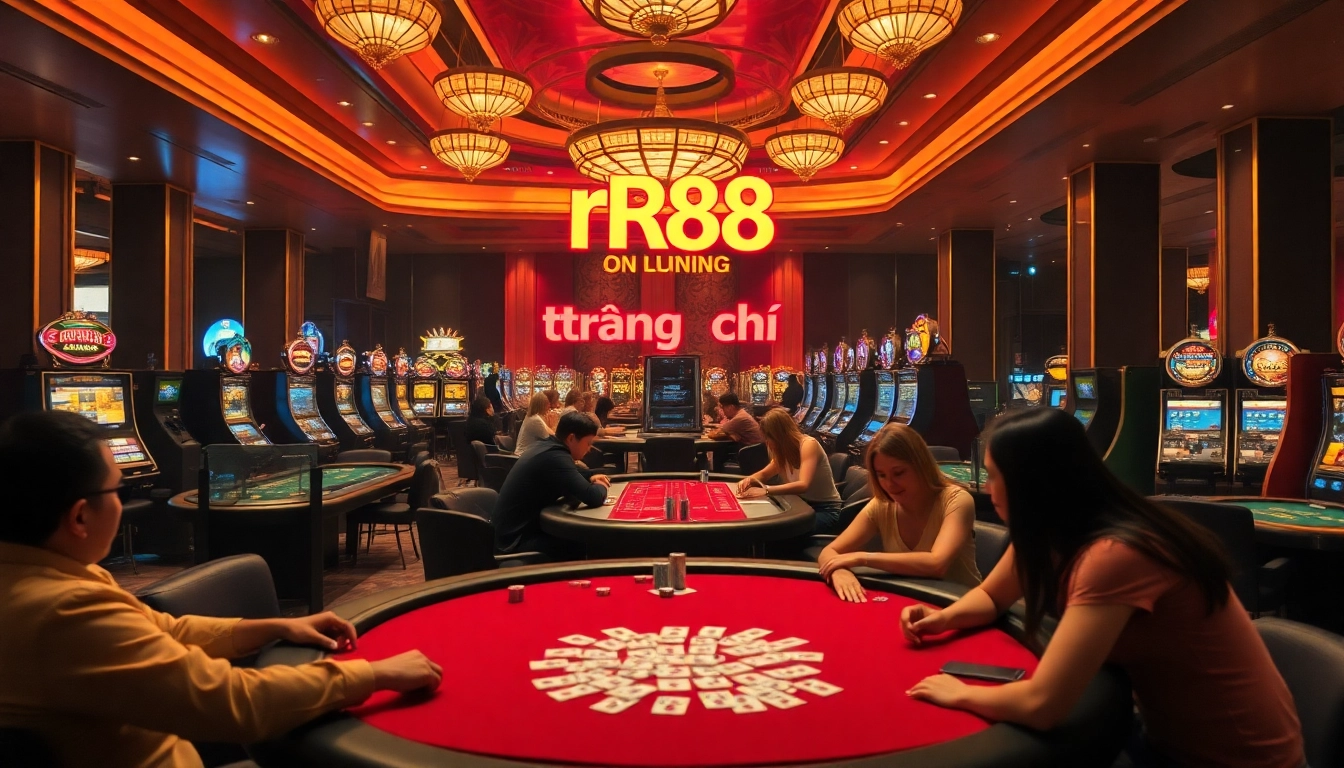 Experience the thrill of gambling at the trang chủ rr88 casino tables featuring poker, roulette, and vibrant slot machines.